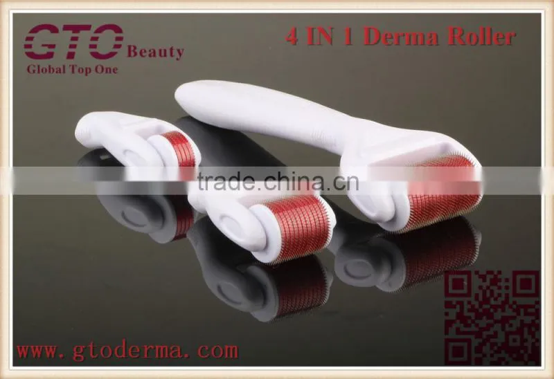GTO Micro Needle Stainless Steel 300/720/1200 Needles 4 in 1Derma Roller with Desinfection Tank
