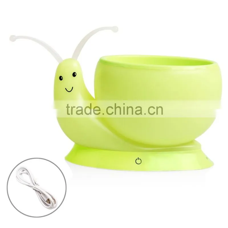Novelty Snail Led Night Light DC 5V USB Charging 1W ecological plant Potting lamp Home Decoration Yellow Night Light Kid Gift
