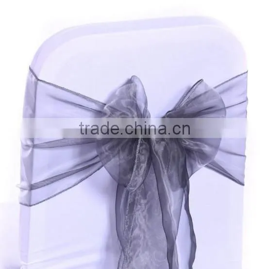 wholesale Fancy purple organza wedding chair sashes