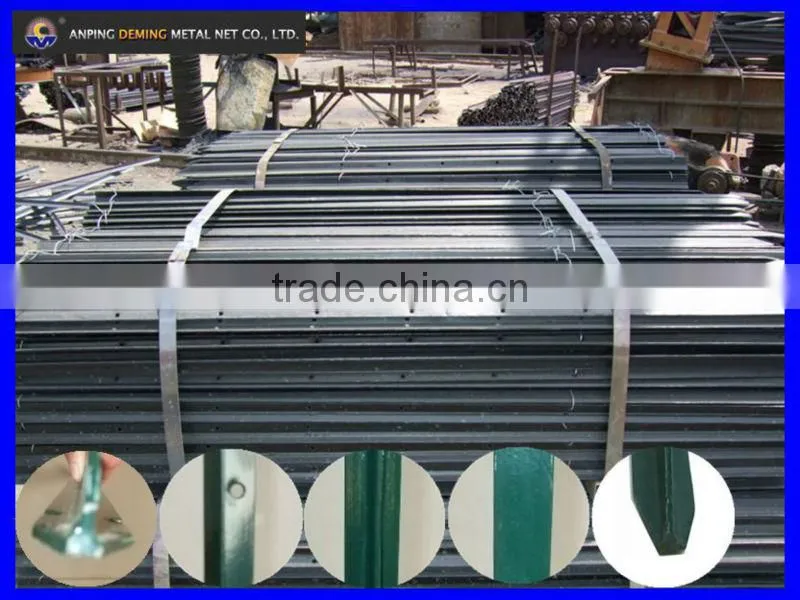 Low Price Good Quality Good Service America Popular Painted Green Studded T Picket Post