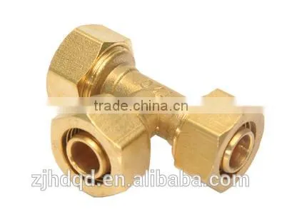 brass fitting tee , brass tee for pex-al-pex connect , tee connector