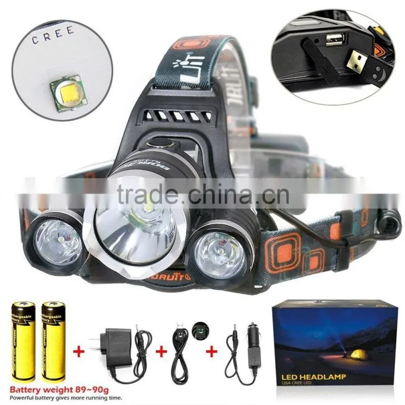 5000 Lumen waterproof Headlamp Super Bright Flashlight for Hunting, Camping, Night Fishing