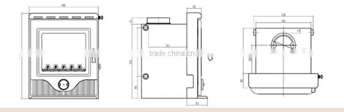 Multi fuel cast iron inset type wood burning fireplace with good appearance