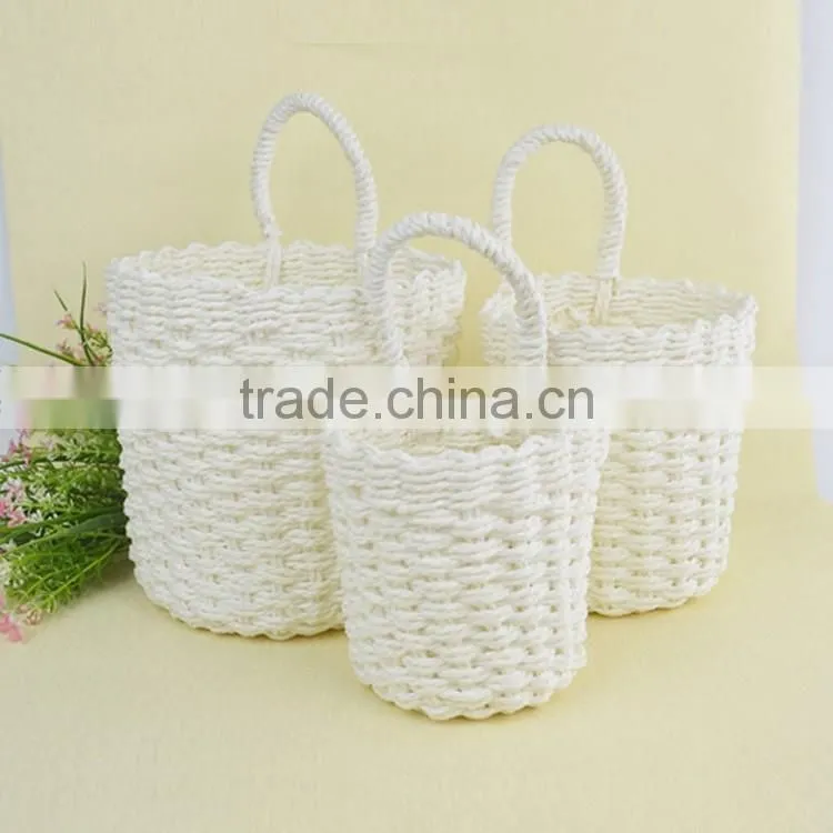 Wholesale single handle design white gift or home decorative baskets