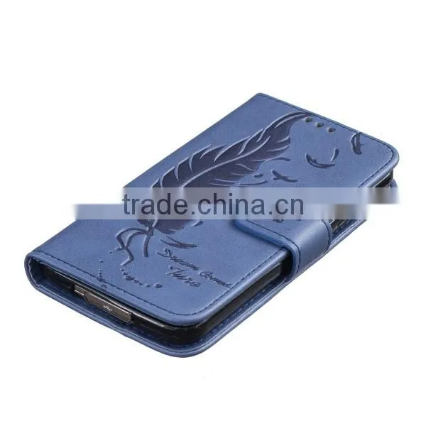 Embossed leather phone case,PU leather phone shell,flip foldable case for Samsung s5