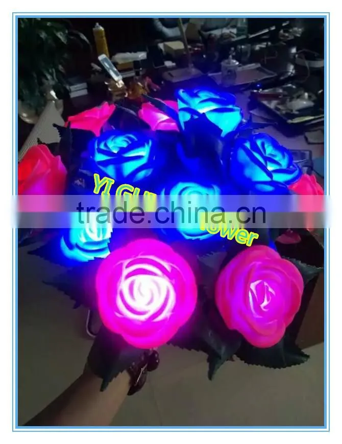 Fantastic artificial rose led flowers outdoor decoration artificial led flower