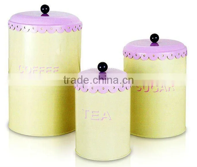 cylindrical colored sugar pot/Tea tin /coffee storage box