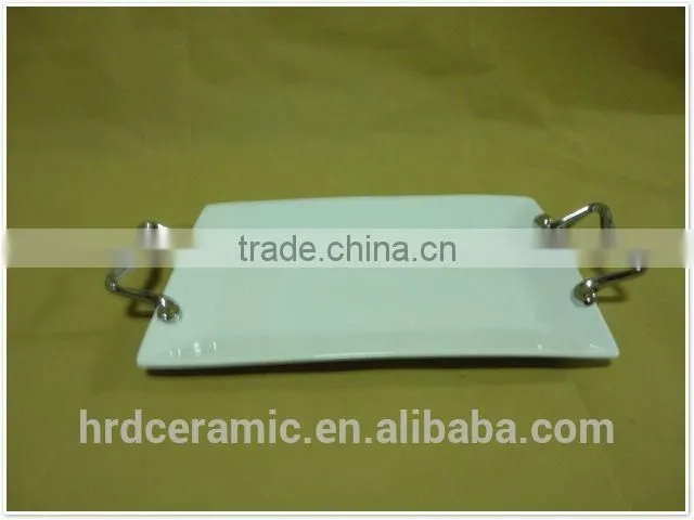 stock ceramic plate with handles, dolomite plate