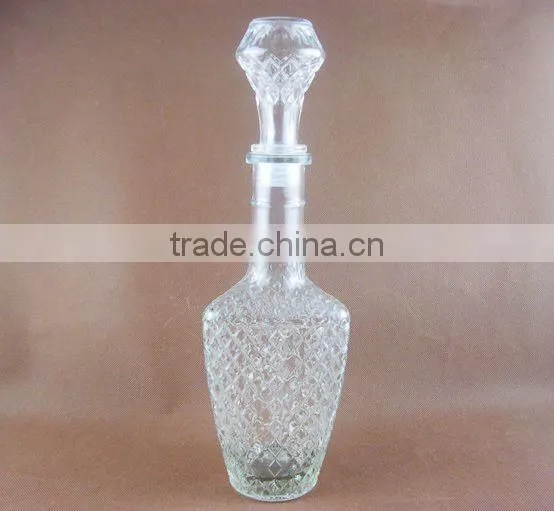 Glassware,Glass wine bottle with lid