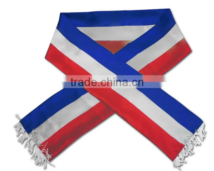 100% polyester satin printing world cup sports team promotional football fan Scarf