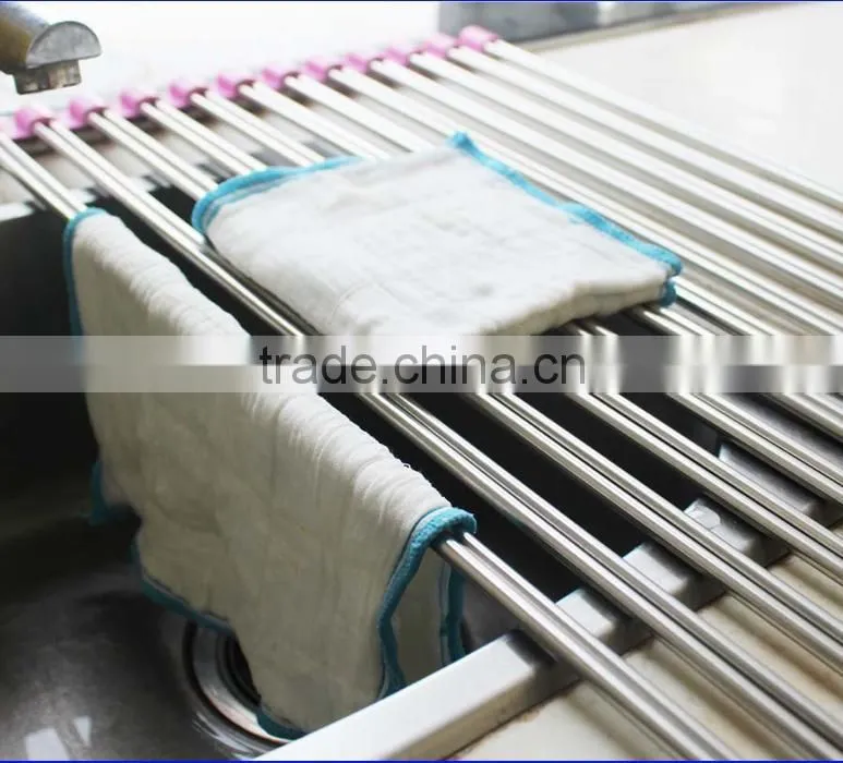 Sturdy orange dish drying rack 52cm