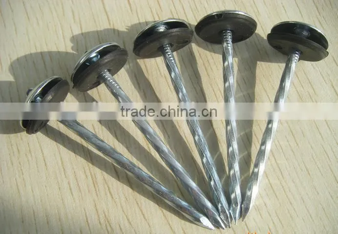 Low Price Galvanized Roofing Nails With Washer In Guangzhou Supplier