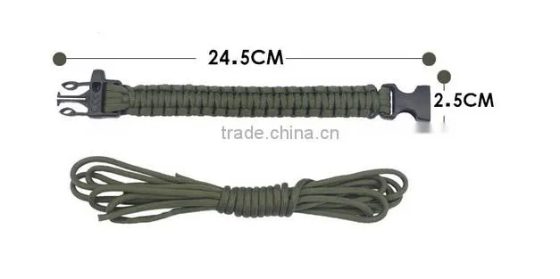 camping/travel/outdoor activity PARACORD BRACELET for emergercy with whistel and compass
