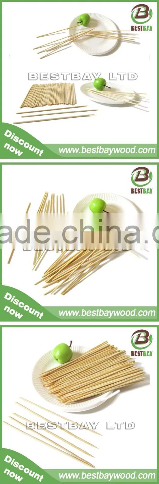 Dispoable party picnic bamboo kabob meat skewer 40cm with custom logo