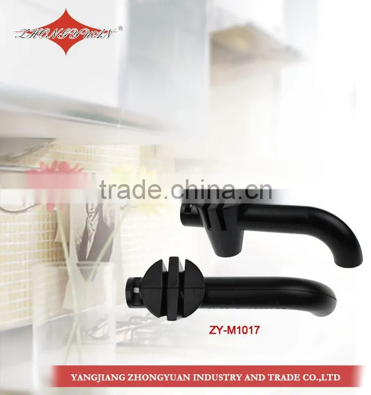 Unique design two-stage knife sharpener with long safety ABS handle