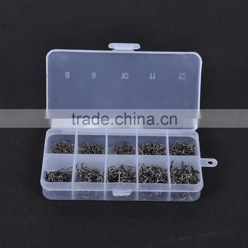 New Arrival 500pcs Carbon Steel Carp Fishing Jig Hooks with Hole Fly Fishing Tackle Box 3# -12# 10 Sizes Pesca Fish Hooks