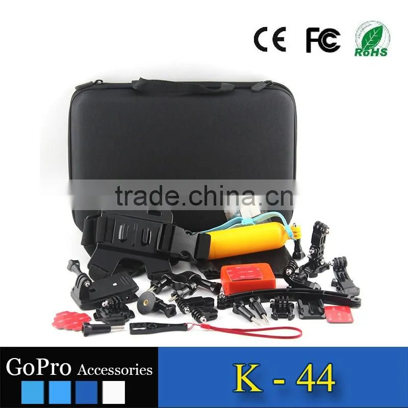Free sample hot selling cheap 25 in 1 kit apply for gopros heros 4 accessories camera cases sports camera