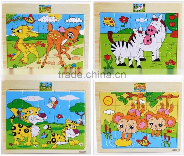 20 Styles Wooden Jigsaw Puzzles With Animals Pattern Toys For Children