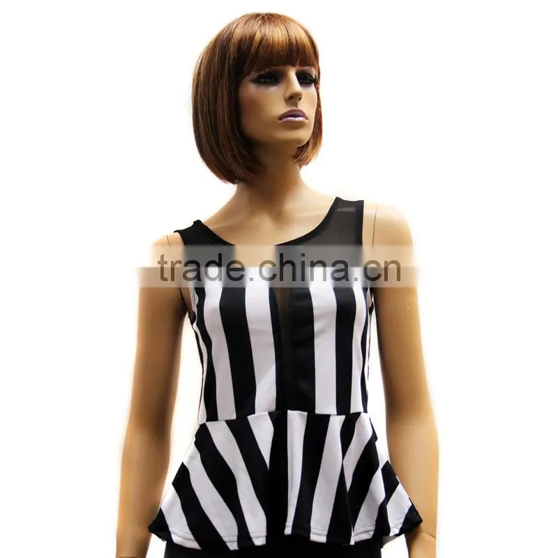 2015 New Arrival Fashion Design Wholesale Sleeveless Lady Blouse