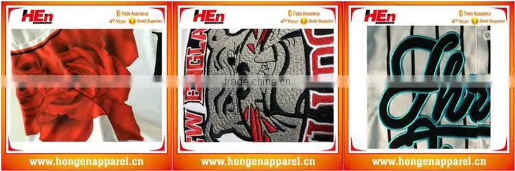 Hongen apparel Wholesale 100% Polyester full dye sublimation baseball jersey