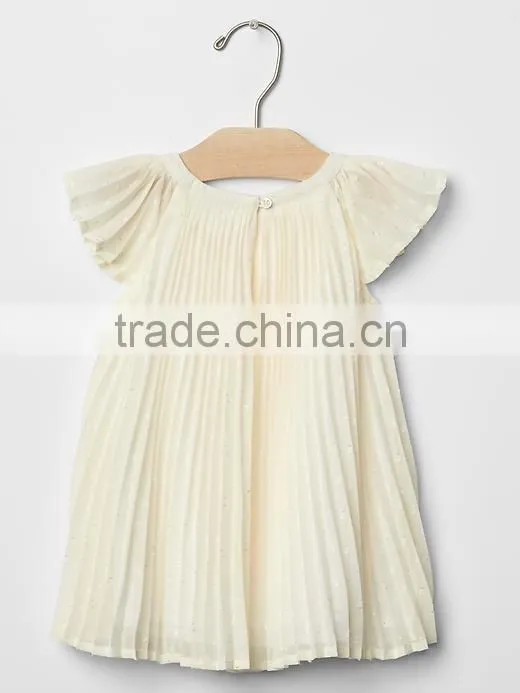 Fancy One Year Old Baby Party Eyelet Flutter Dresses For Baby Girl HSD5050