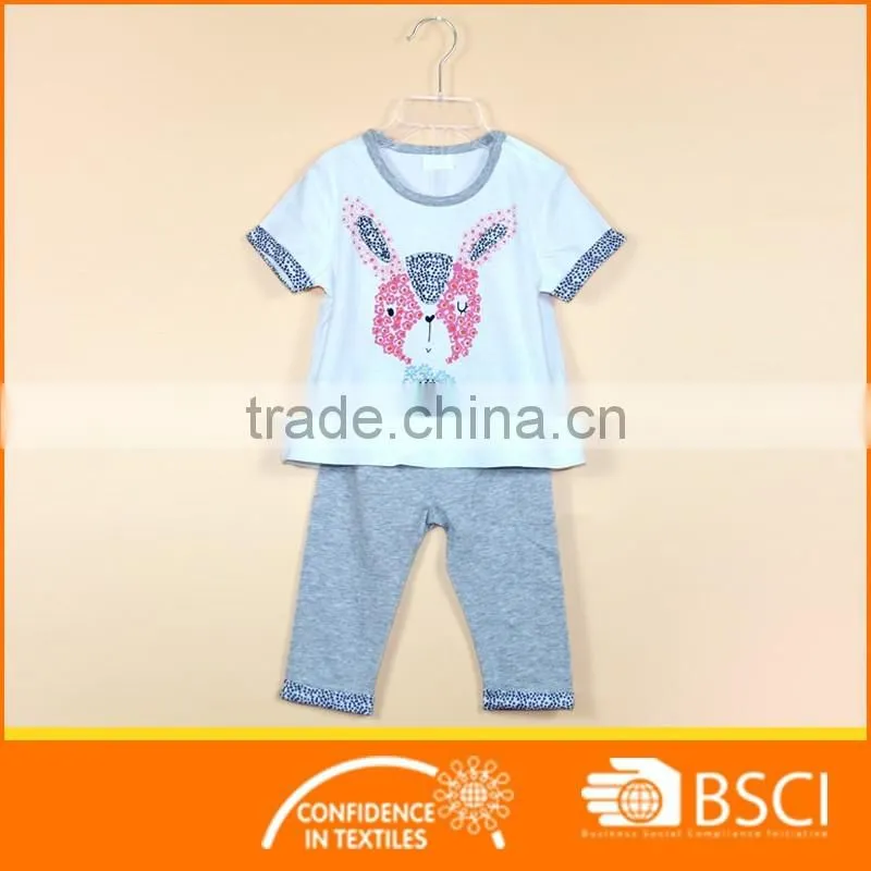 Boutique Girl Applique Rabbit Pattern Clothing Set
