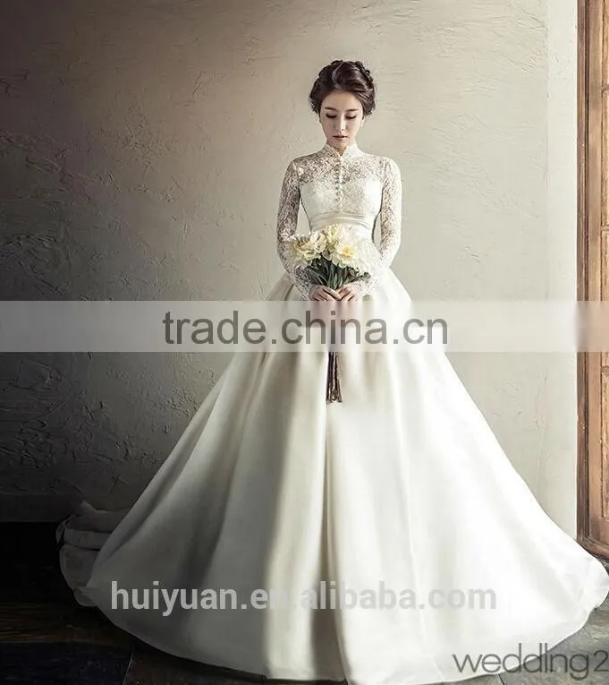 sex lace mermaid bridal muslim hijab long sleeve wedding dress