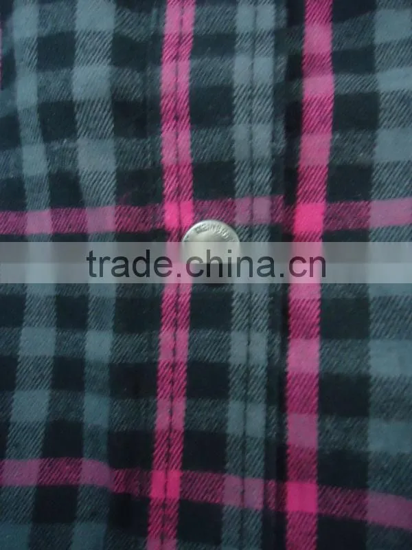 Womens plaid dyed shirt long sleeve shirt with one chest pocket,plastic button shirt,loose shirt