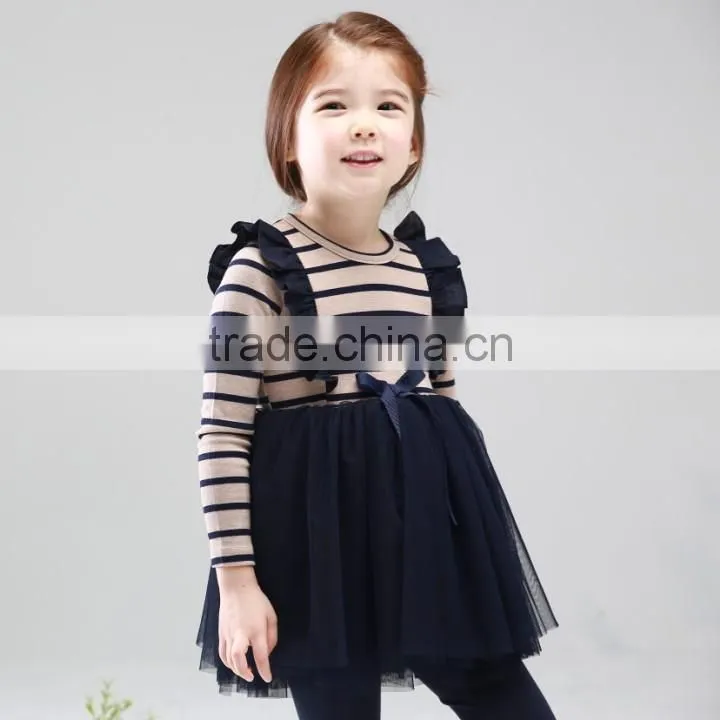 Brand New Girls Stripped dress Children's Long Sleeve spring autumn dress Kids Fashion Clothes baby striped dress