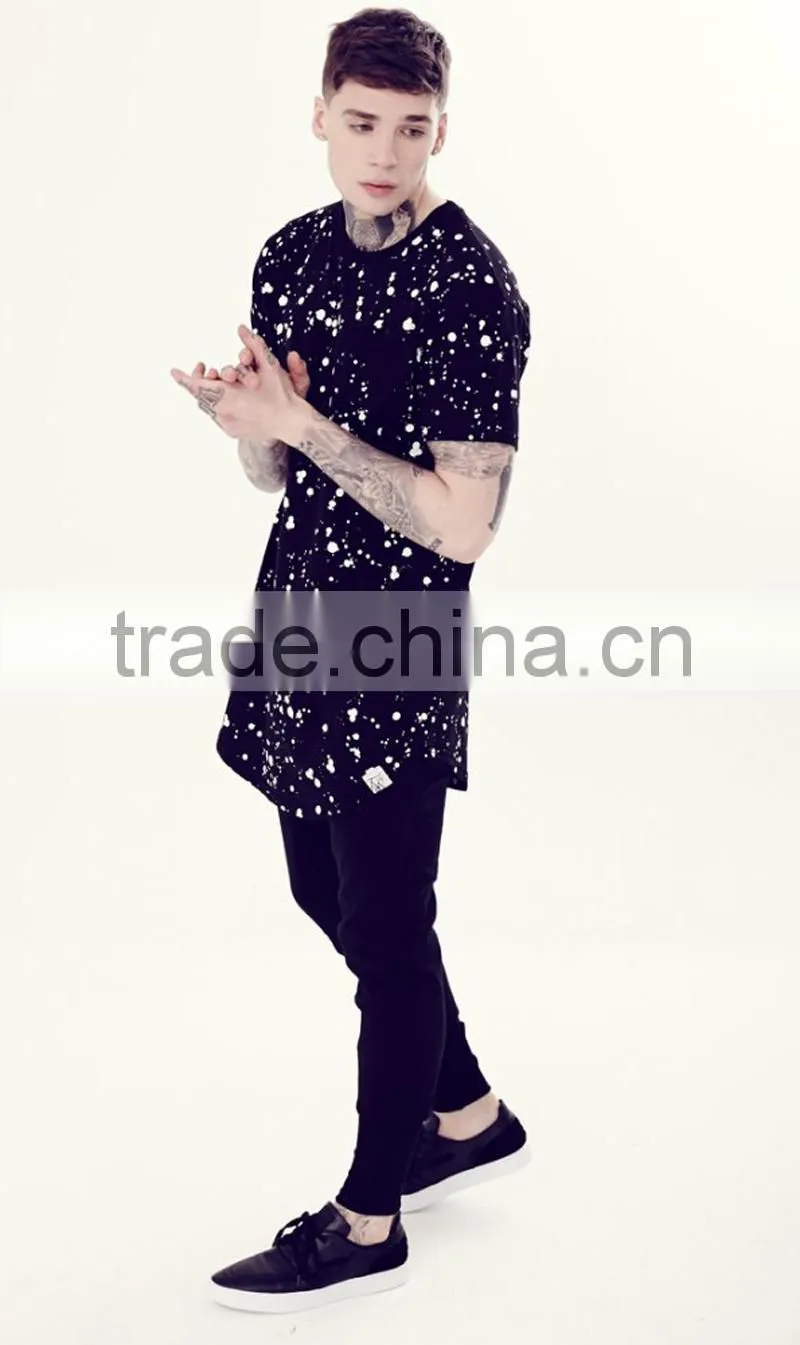 sublimation mens longline t shirt, men's elongated t shirt wholesale