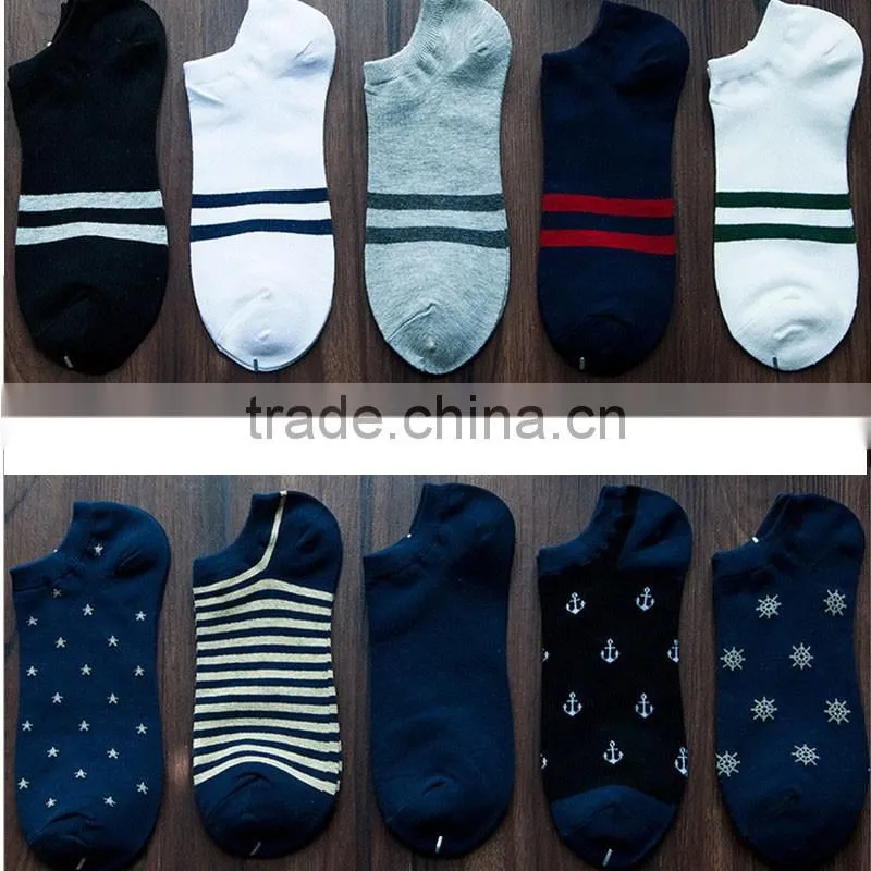 New style different pattern cotton Korean style men wear sport Ankle Invisible Sock compression sock