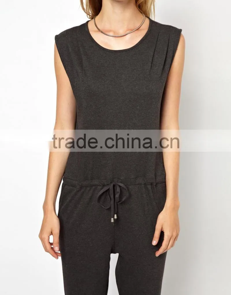 2013 dongguan fashion summer cotton side pocket jumpsuit