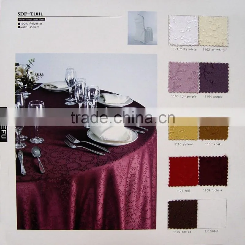 Wholesale Table Linens Polyester Jacquard round TableCloths Damask Table Covers