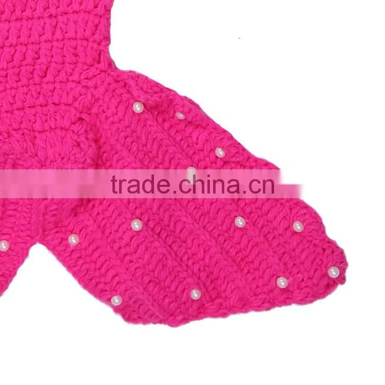 2017 Newborn Baby Knit Crochet Mermaid Headband Costume Photo Prop