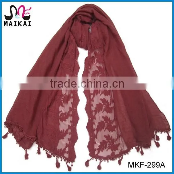 Wholesale new design fashion lady lace scarf 2017