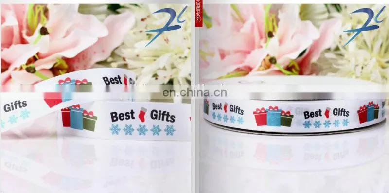 hot sell custom heat transfer printed christmas ribbon