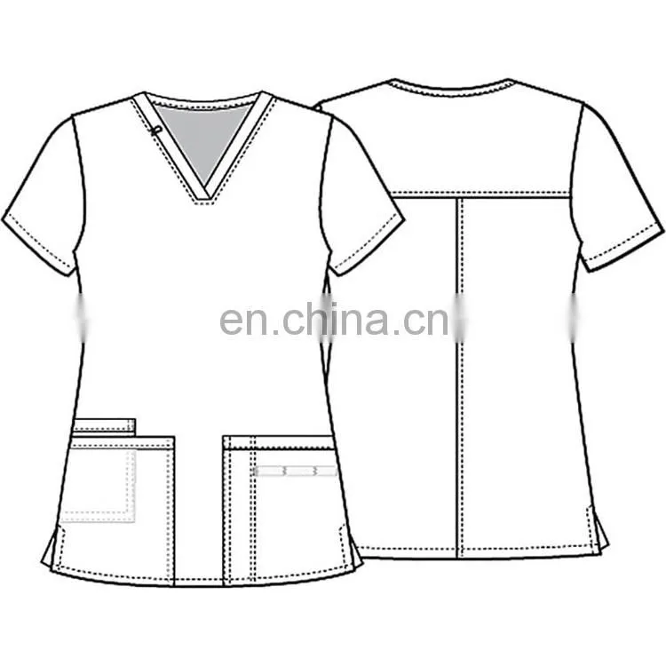 Hot sale European women fashionable nurse medical uniform scrubs suit