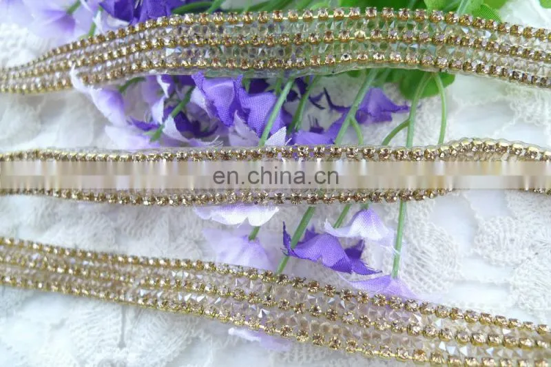 new design hot fix rhinestone tirmming with glue