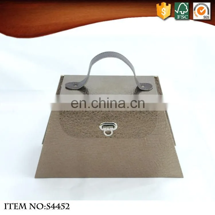 Taobao luxury cardboard mirrored jewelry suitcase box with metal lock