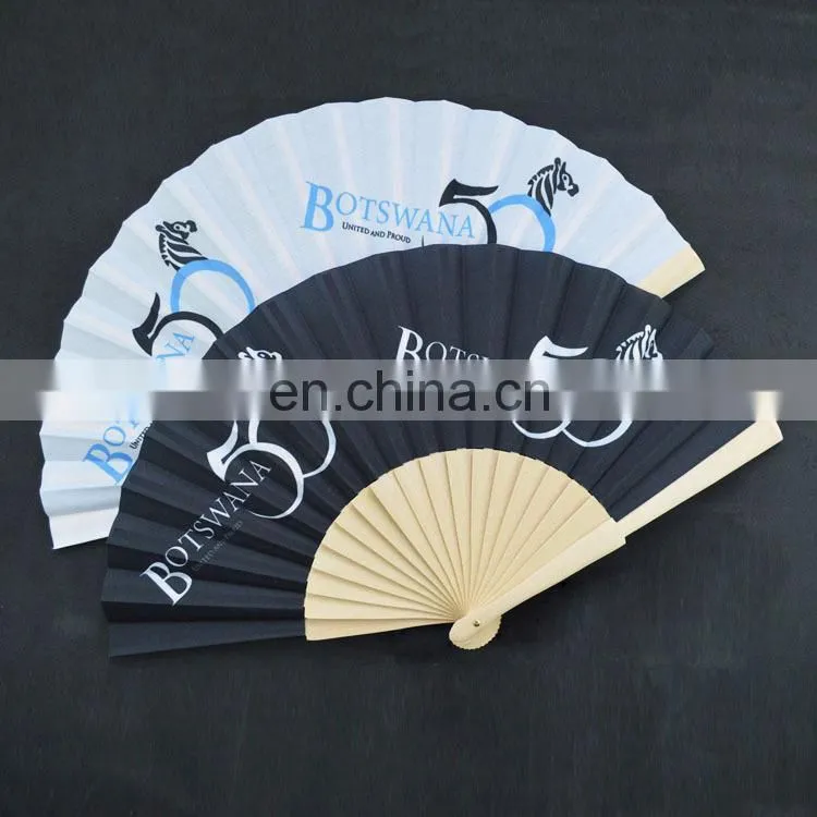 Printed Hand Fan with Wooden Frame for Promotion