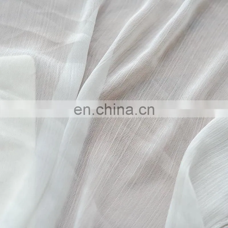 High quality plain crepe polyester crinkle chiffon fabric garment fabricfor dress