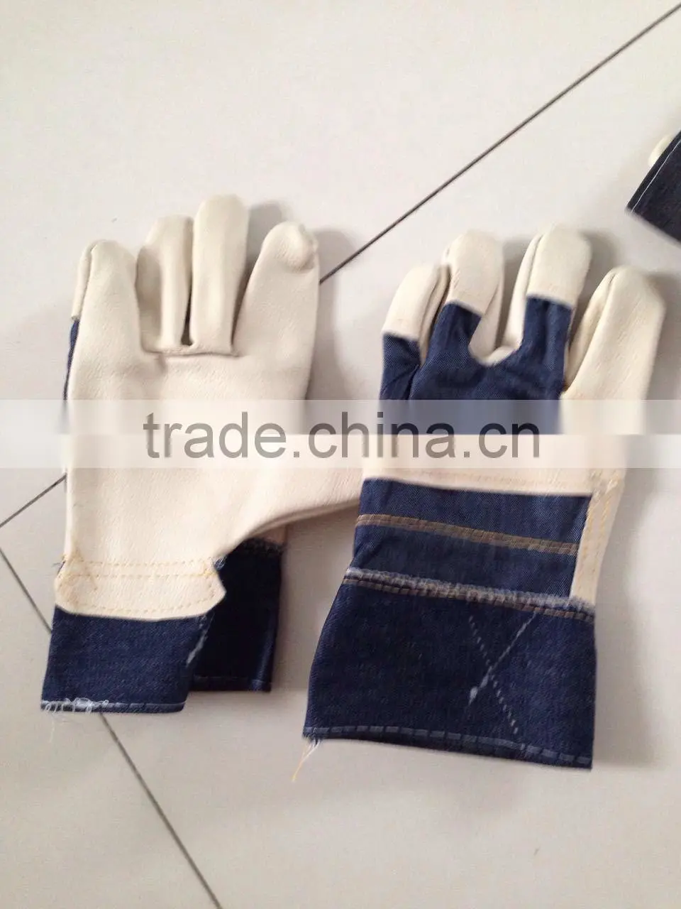 furniture full palm leather gloves/ cow split leather glove/ good quality leather working gloves