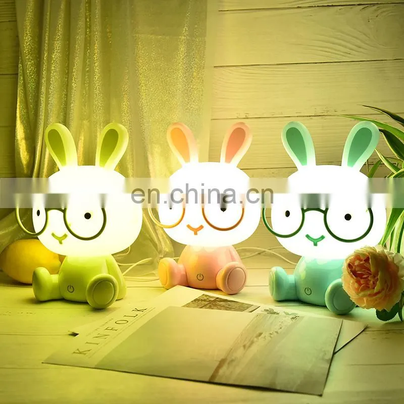 Animal Shape Night Light Cartoon ABS Plastic LED Sleeping Kids Table Night Lamp