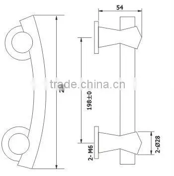 LP05:TRUST 304 Stainless steel Door pull handle For Passage