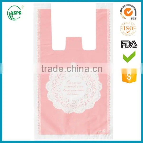 Custom Printed Plastic T Shirt Bag for Supermarket