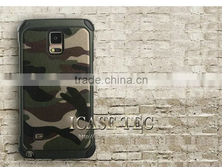 2015 New Arrival Camouflage Case for Samsung Galaxy Note 4, for Samsung Note 4 Back Cover, for Galaxy Note 4 Real Leather Case