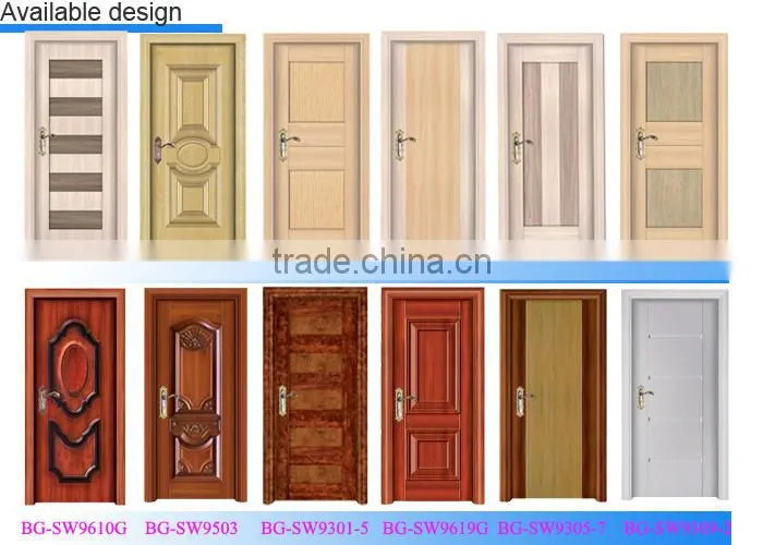BG-SW305-2 wooden door polish design/ wood wrought iron entry door/ wood door pictures