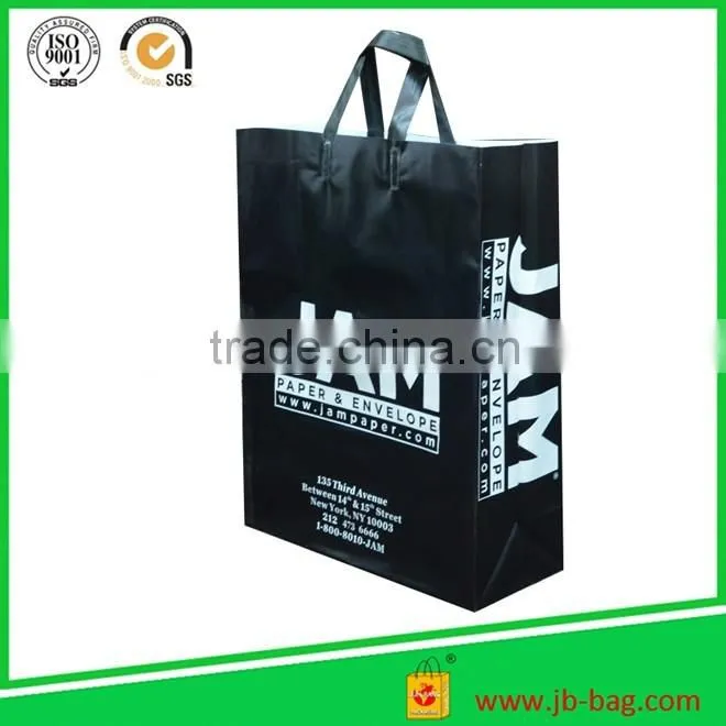 black biodegradable plastic shopping bag handle length handle