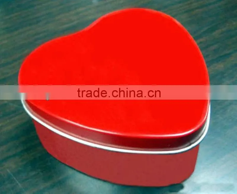 small heart shape tin can tin box for chocolate promotion