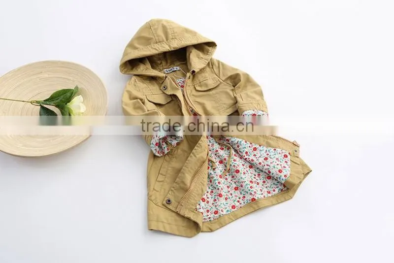 wholesale children's boutique clothing kids coats high quality floral cotton girls winter coat